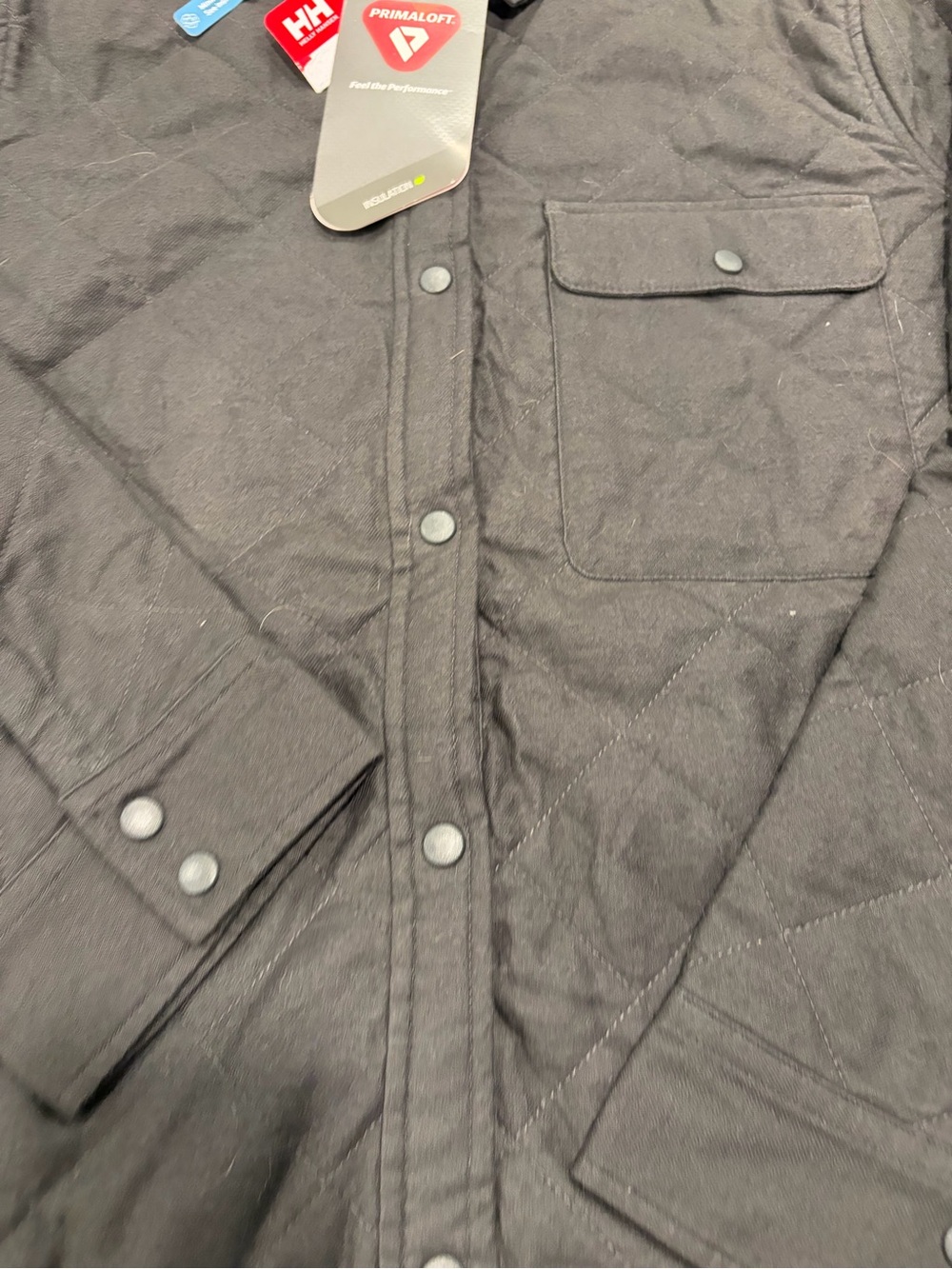 Helly Hansen Isjford Primaloft Insulated Shacket Black Quilted Snap-Front Jacket - Picture 6 of 16